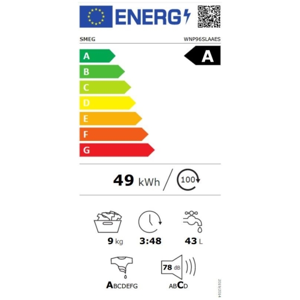 Technické detaily práčky SMEG WNP96SLAAES