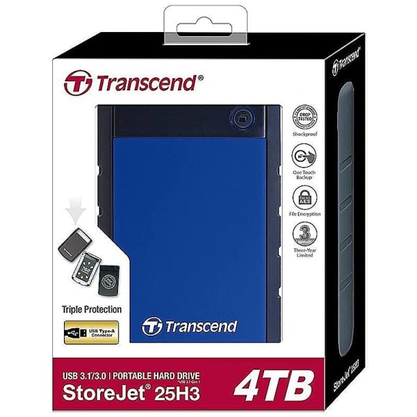 Transcend StoreJet 25H3B 4TB Shock Resistance