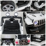 Elektrické autíčko Veľký Jeep X4-biele-detajl