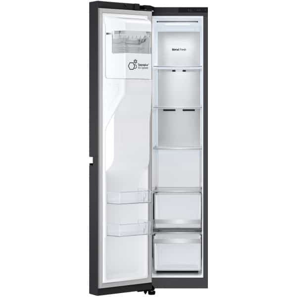 Interiér LG GSLE91EVAC so systémom SpacePlus Ice a kovovým panelom Metal Fresh