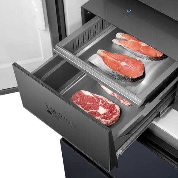 Zásuvka V-tech fresh so surovinami na mäso a ryby v chladničke Midea