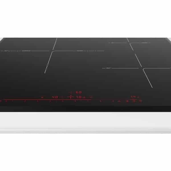 Detail ovládania s červenými digitálnymi ukazovateľmi na doske Bosch PXE601DC1E