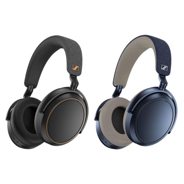 Dva farebné varianty slúchadiel MOMENTUM 4 Wireless: čierna a modro-béžová